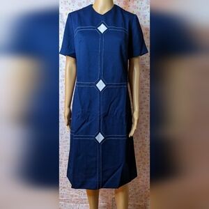 New Mr Simon navy blue short sleeve dress size 14, TF